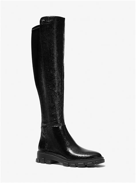 michael kors crackled faux patent leather boot|Barton Crackled Patent Leather Boot .